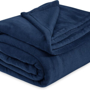 Saksham Solid Single Fleece Blanket for Mild Winter (Microfiber, Blue)